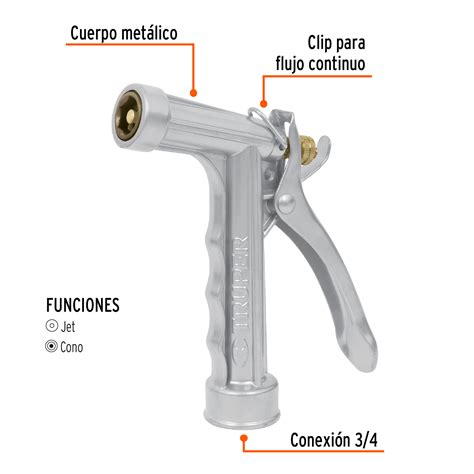 Pistola Para Riego De Funciones Met Lica Truper Pistolas De Riego