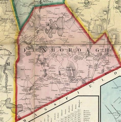 Norfolk County Massachusetts 1858 Old Wall Map Reprint With Etsy