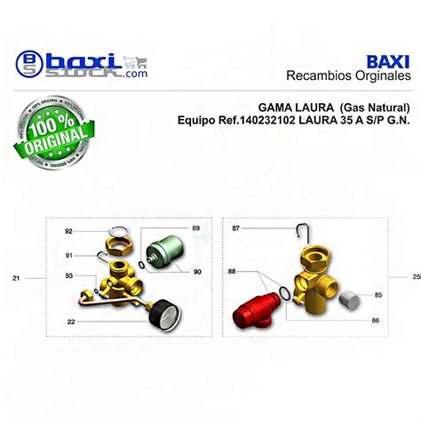 Recambio Original Baxi Roca V Lvula Antirretorno By Pass R