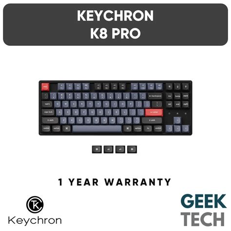 KEYCHRON K8 Pro QMK VIA Hot Swap RGB Aluminum Wireless Mechanical Keyboard Prelubed Gateron G