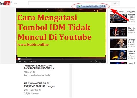 Cara Mengatasi Tombol IDM Tidak Muncul Di Youtube Kupas Habis