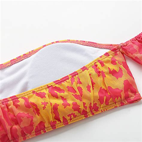 Sexy Lange H Lse Mesh Badeanzug Frauen Leopard Print Bikini High Cut Bademode Frauen Rosa