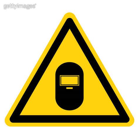 Warning Wear A Welding Mask Symbol Sign Vector Illustration Isolate