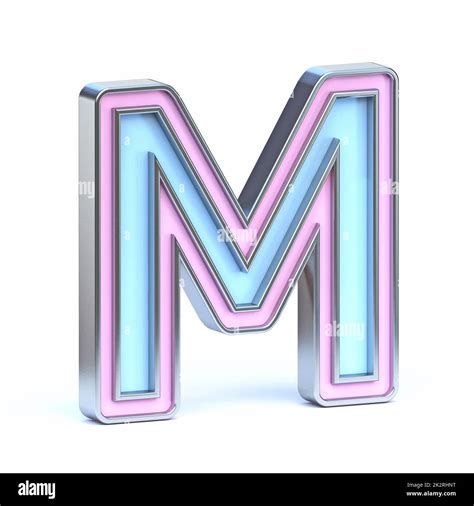 Blue And Pink Metal Font Letter M D Stock Photo Alamy