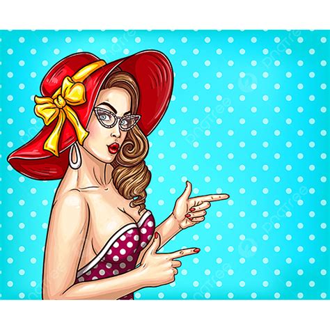 Gambar Vektor Pop Art Pin Up Ilustrasi Seorang Gadis Seksi Dalam