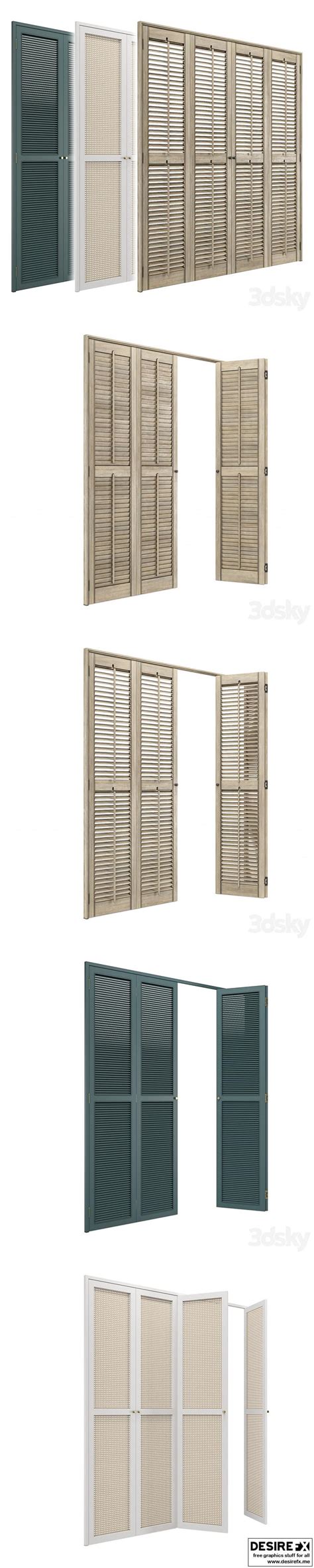 Desire Fx 3d Models Shutters And Wardrobe Doors Set 3d Model