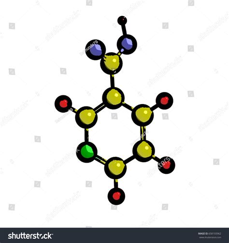 Molecular Structure Nicotinic Acid Vitamin B3 Stock Illustration