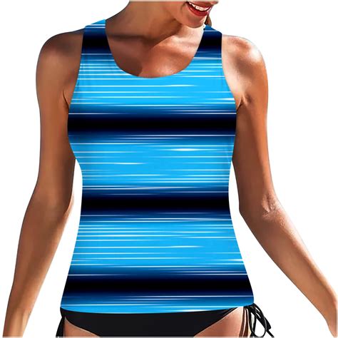 Wxlwzywl Swimsuit Clearance Sales Deals 2024 Plus Size Women Classic Print High Neck Tops