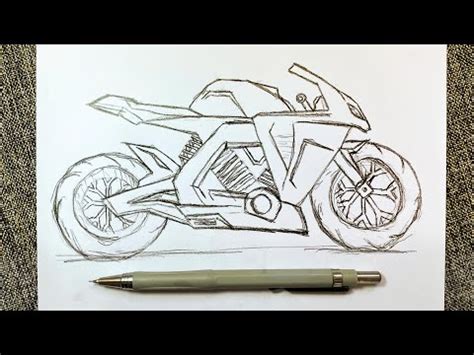 How To Draw A Motorcycle Step By Step Drawing A Sports Bike Easy