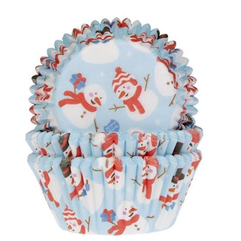 Caissettes grands cupcakes bonhomme de neige écharpe rouge Royaume