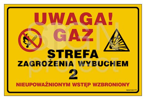 JD051 Uwaga Gaz Strefa zagrożenia wybuchem 9 30 x 22 5 cm PN płyta