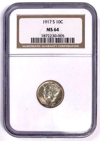 S Mercury Silver Dime Ngc Ms Matthew Bullock Auctioneers