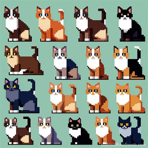 sprites of cats of all different breeds 128 x 128 Prompts | Stable Diffusion Online