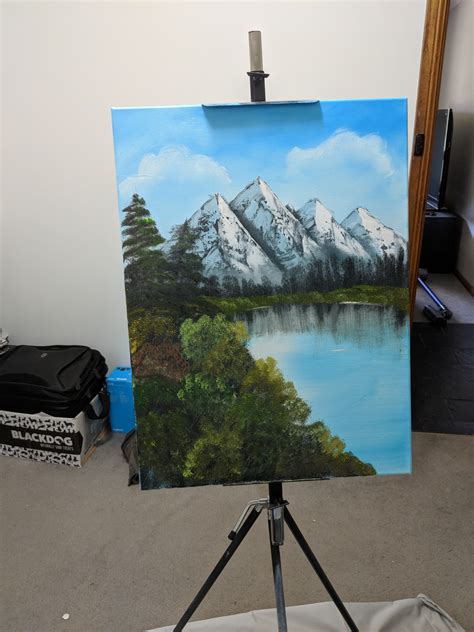 First Attempt At Bob Ross Painting Or Any Type Of Painting For That