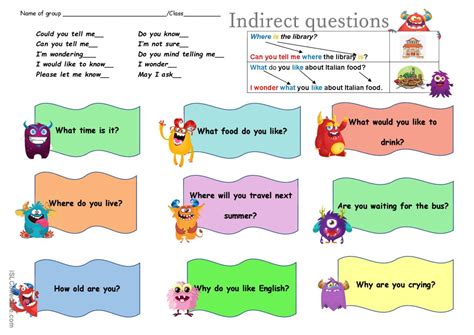 Indirect Questions English Esl Worksheets Pdf Doc