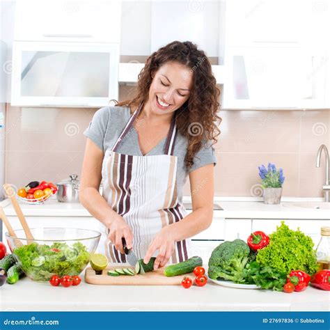 Young Woman Cooking stock photo. Image of leisure, diet - 27697836