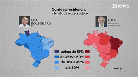 Vídeo Ipec Mapa Mostra Intenção De Votos Nos Estados Entenda Onde