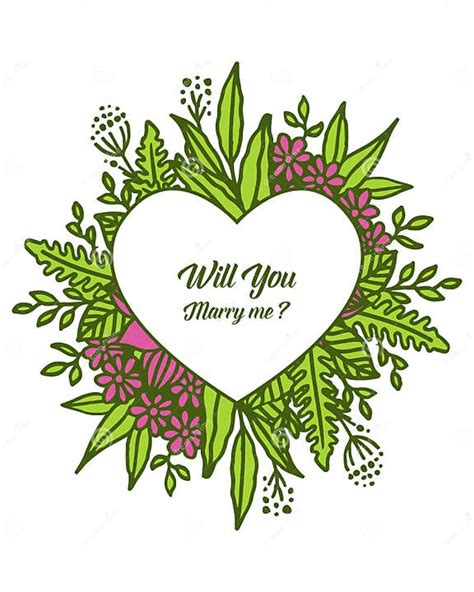 Vector Illustration Lettering Will You Marry Me With Style Of Green