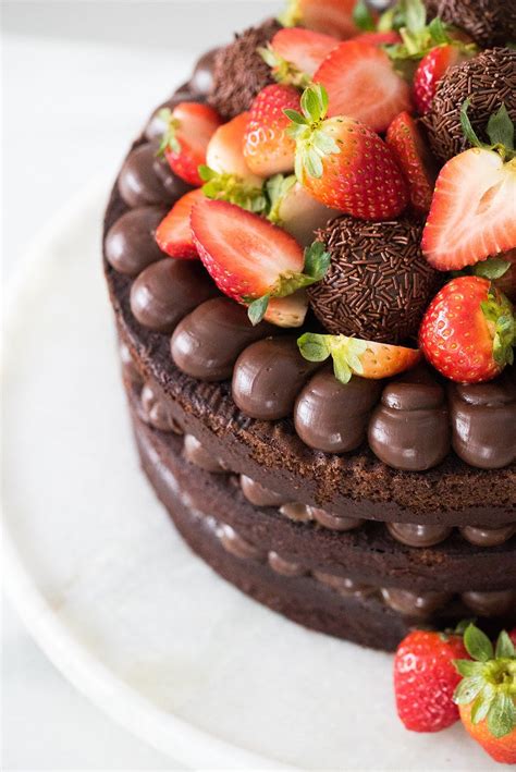 Bolo Naked De Brigadeiro E Morango Danielle Noce Receita