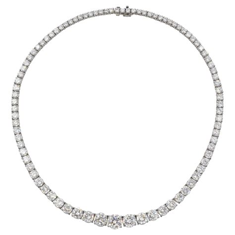 Tiffany And Co Platinum And Diamond Riviera Necklace For Sale At