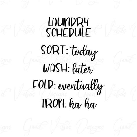 Laundry Schedule Sign SVG Laundry Sign SVG Laundry Schedule Svg