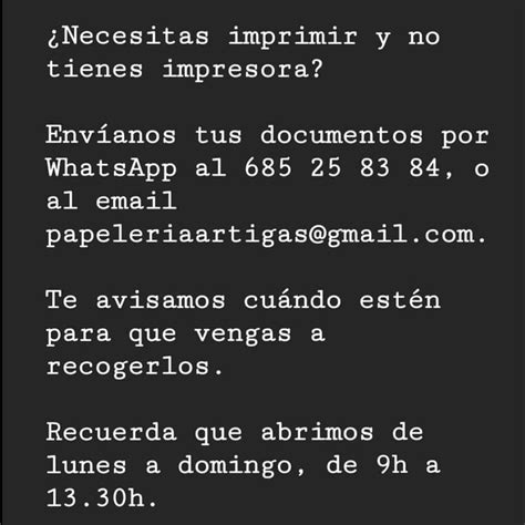 Necesitas imprimir y no tienes impresora Envíanos tus documentos por