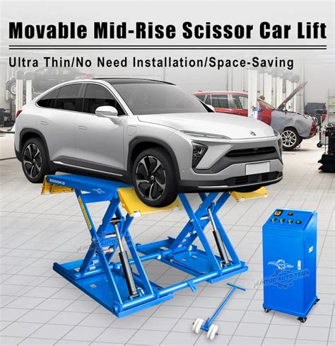 Jintuo 4t Auto Mobile Mini Scissor Car Lift Portable Lift Ultra Thin