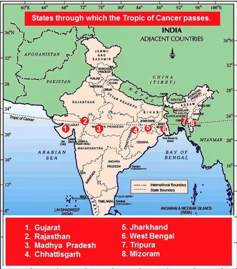 India Map Tropic Of Cancer