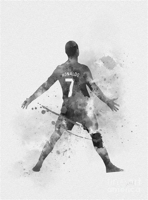 Cristiano Ronaldo Black and White Mixed Media by My Inspiration - Pixels