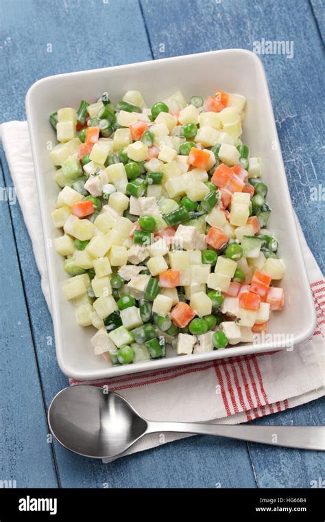 macedonia salad, macedoine de legumes, mixed vegetable salad, french cuisine Stock Photo - Alamy