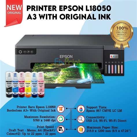 Jual Printer EcoTank Epson L18050 Wireless Wifi A3 Pengganti L1800