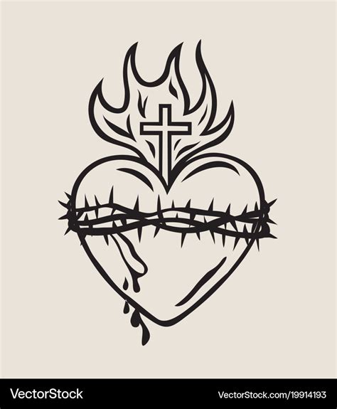 Sacred heart of jesus Royalty Free Vector Image