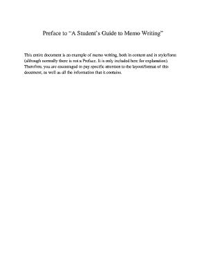 Fillable Online Preface To A Students Guide To Memo Writing Fax Email