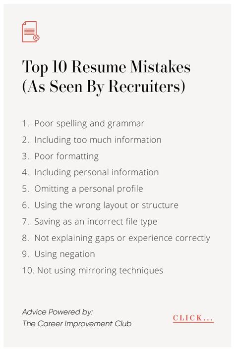 10 Common Cv Mistakes To Avoid In Your Resume