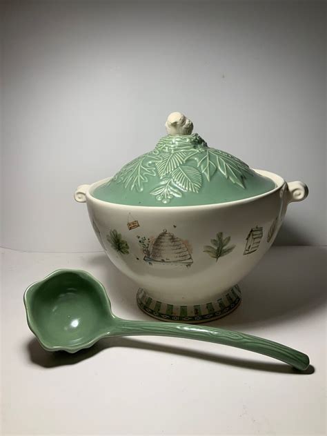 Vintage Pfaltzgraff Naturewood Stoneware Soup Tureen Spoon In Etsy