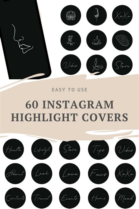 Instagram Highlight Covers Black Instagram Icons Text Covers Ig