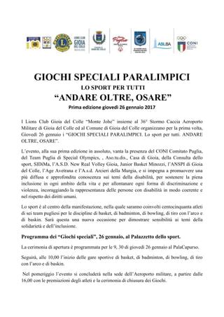 Comunicato Giochi Speciali Pdf