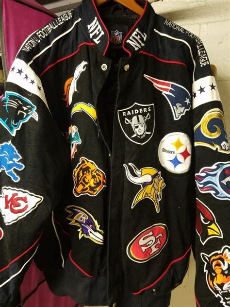 NFL Collage(All)Team Logo Jacket By NFL (L) for Sale in St. Louis, MO - OfferUp | Jackets, Nfl ...