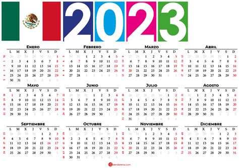 Calendario De México 2023 Pdf Imprimir El Pdf Gratis