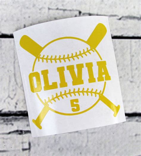 Softball Decal Vinyl Decal Softball Sticker Water Bottle Decal Sports