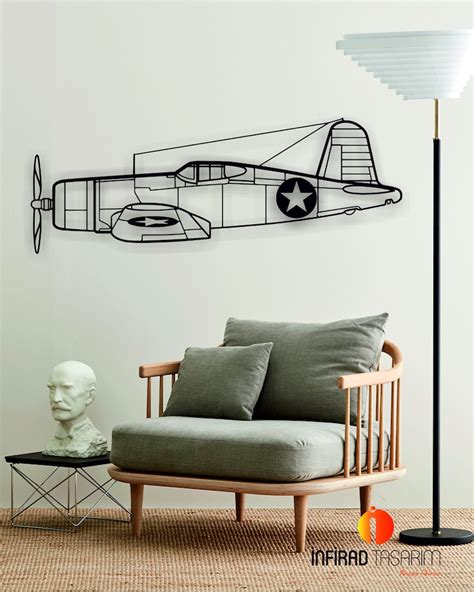 F4U Corsair Aircraft Silhouette Metal Wall Artwall Decor Etsy