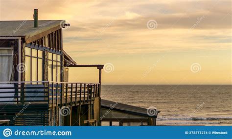 A View of an Ocean from a Beach House at Sunset Editorial Stock Image ...