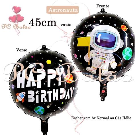 Kit Balão Metalizado 5 Astronauta 5 Foguete 45cm REDONDO Elo7