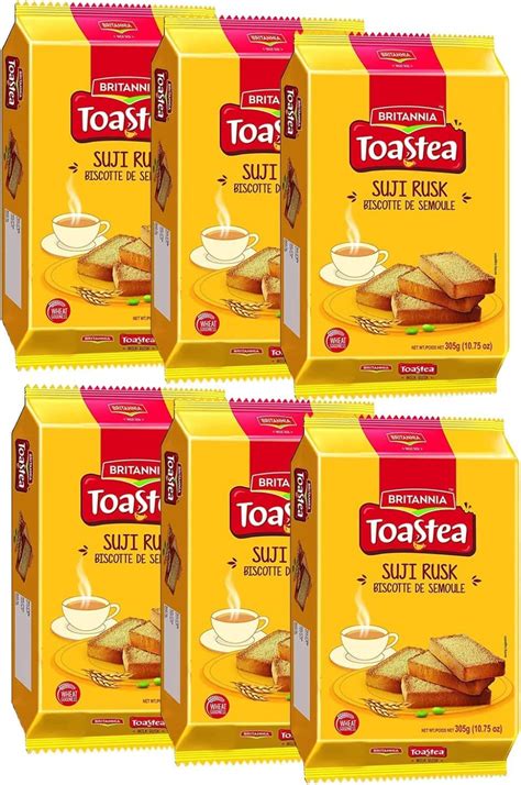 Britannia Toastea Suji Rusk 10 75oz 305g Pack Of 6 Crispy Suji