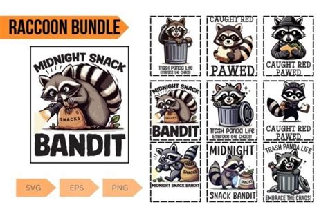 Funny 9 Raccoon Bundle Funny Raccoon Svg Graphic By Mizanrahmanmiraz