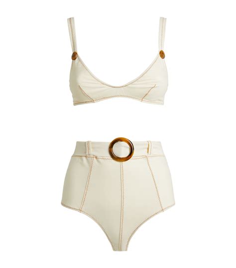 Womens Lisa Marie Fernandez Beige High Waist Magdalena Bikini Harrods Uk