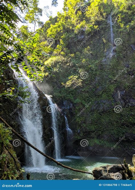 Beautiful Waterfall and Private Lagoon Stock Photo - Image of islands