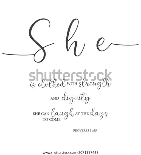 She Clothed Strength Dignity Proverbs 3125 Stock Vector Royalty Free