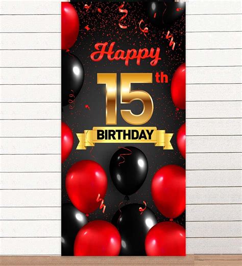 Amazon Happy Th Birthday Red And Black Balloons Confetti Banner