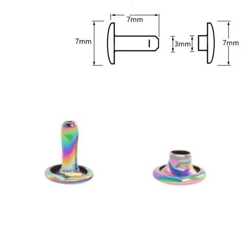 Double Cap Rivets Pack Of Rainbow